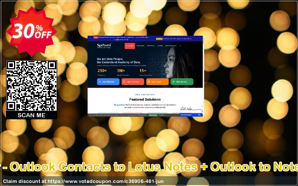 Bundle Offer - Outlook Contacts to Lotus Notes + Outlook to Notes, Business  Coupon, discount SysTools coupon 36906. Promotion: 