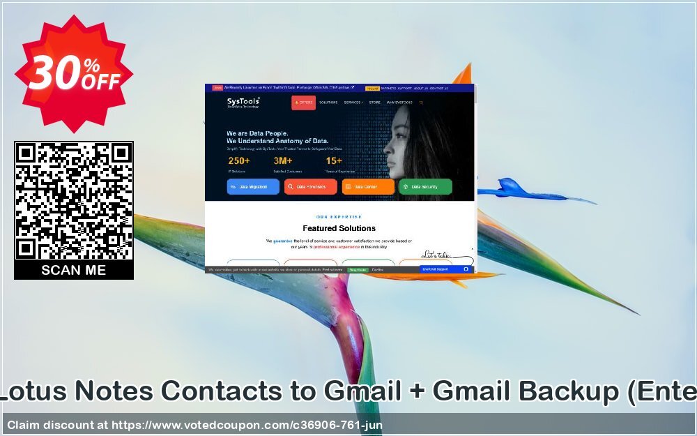Bundle Offer - Lotus Notes Contacts to Gmail + Gmail Backup, Enterprise Plan  Coupon, discount SysTools coupon 36906. Promotion: 