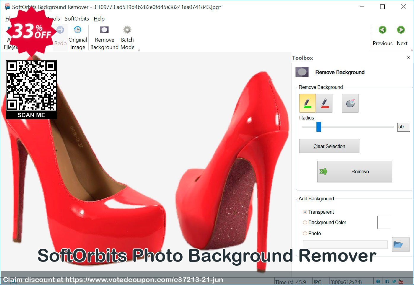 SoftOrbits Photo Background Remover Coupon, discount 30% Discount. Promotion: 