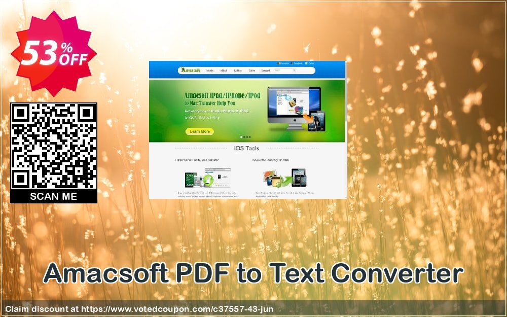 AMACsoft PDF to Text Converter Coupon, discount 50% off. Promotion: 
