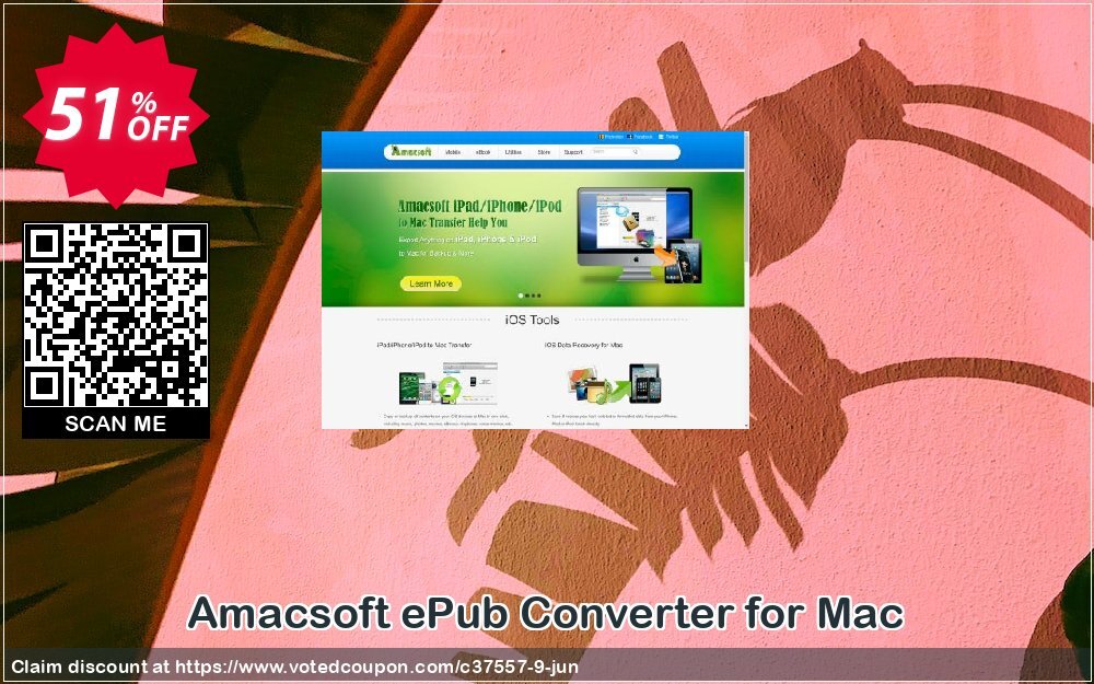 AMACsoft ePub Converter for MAC Coupon, discount 50% off. Promotion: 