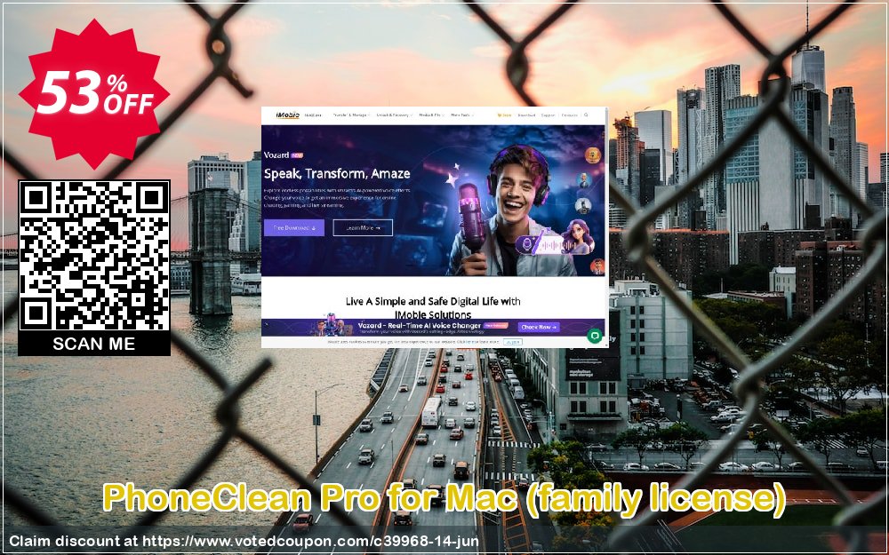 PhoneClean Pro for MAC, family Plan  Coupon, discount PhoneClean Pro for Mac Dreaded deals code 2024. Promotion: $20 discount offer for PhoneClean Pro Family License.