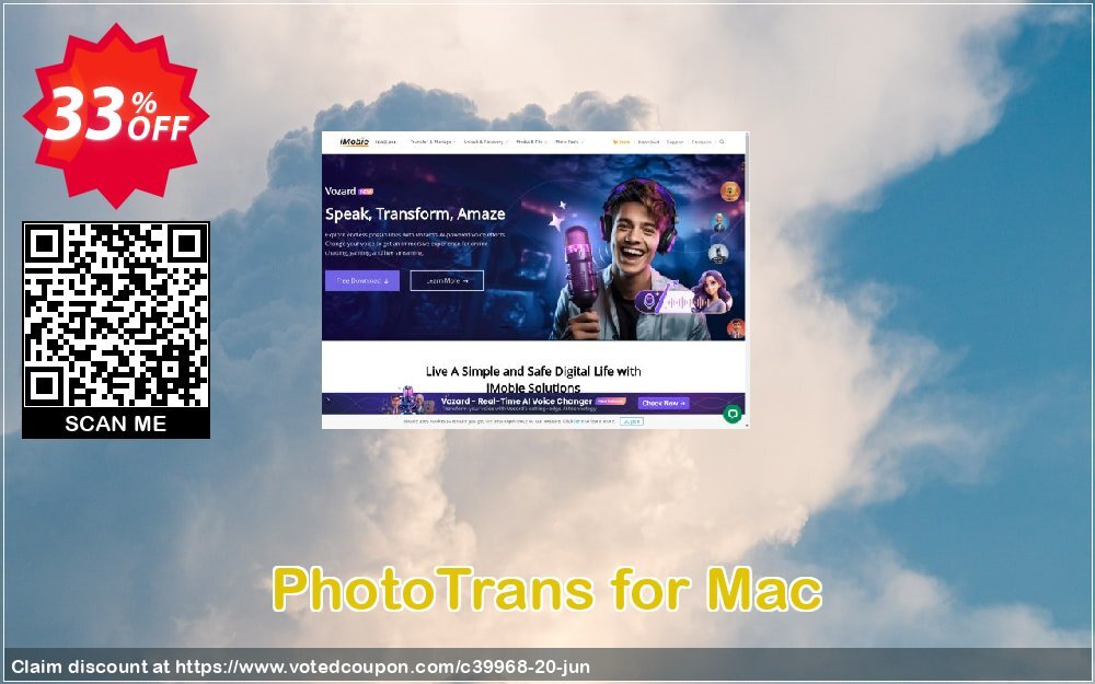 PhotoTrans for MAC Coupon, discount PhotoTrans for Mac best sales code 2024. Promotion: 30OFF Coupon Imobie
