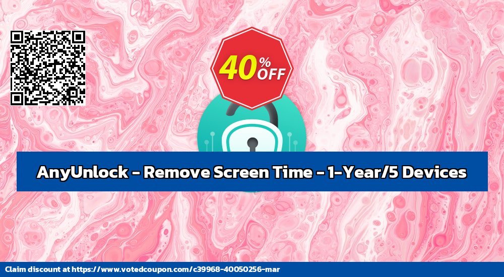AnyUnlock - Remove Screen Time - 1-Year/5 Devices Coupon Code Jun 2024, 43% OFF - VotedCoupon