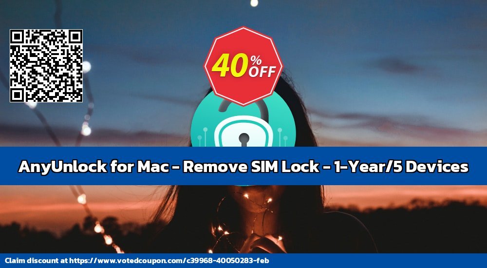 AnyUnlock for MAC - Remove SIM Lock - 1-Year/5 Devices Coupon, discount AnyUnlock for Mac - Remove SIM Lock - 1-Year Subscription/5 Devices  Super sales code 2024. Promotion: Super sales code of AnyUnlock for Mac - Remove SIM Lock - 1-Year Subscription/5 Devices  2024