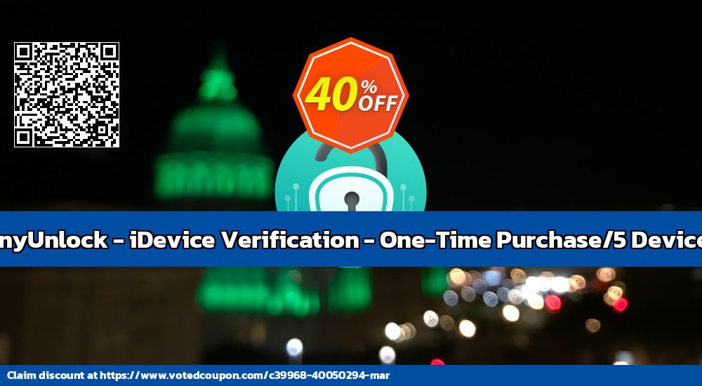 AnyUnlock - iDevice Verification - One-Time Purchase/5 Devices Coupon Code Jun 2024, 43% OFF - VotedCoupon