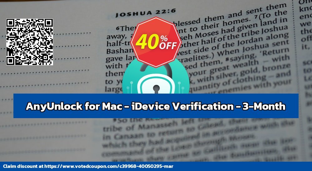 AnyUnlock for MAC - iDevice Verification - 3-Month Coupon Code Jun 2024, 42% OFF - VotedCoupon