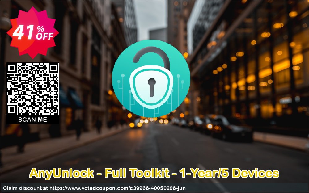 AnyUnlock - Full Toolkit - 1-Year/5 Devices Coupon, discount AnyUnlock for Windows - Full Toolkit - 1-Year Subscription/5 Devices  Fearsome deals code 2024. Promotion: Fearsome deals code of AnyUnlock for Windows - Full Toolkit - 1-Year Subscription/5 Devices  2024