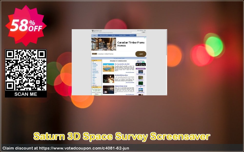 Saturn 3D Space Survey Screensaver Coupon, discount 50% bundle discount. Promotion: 