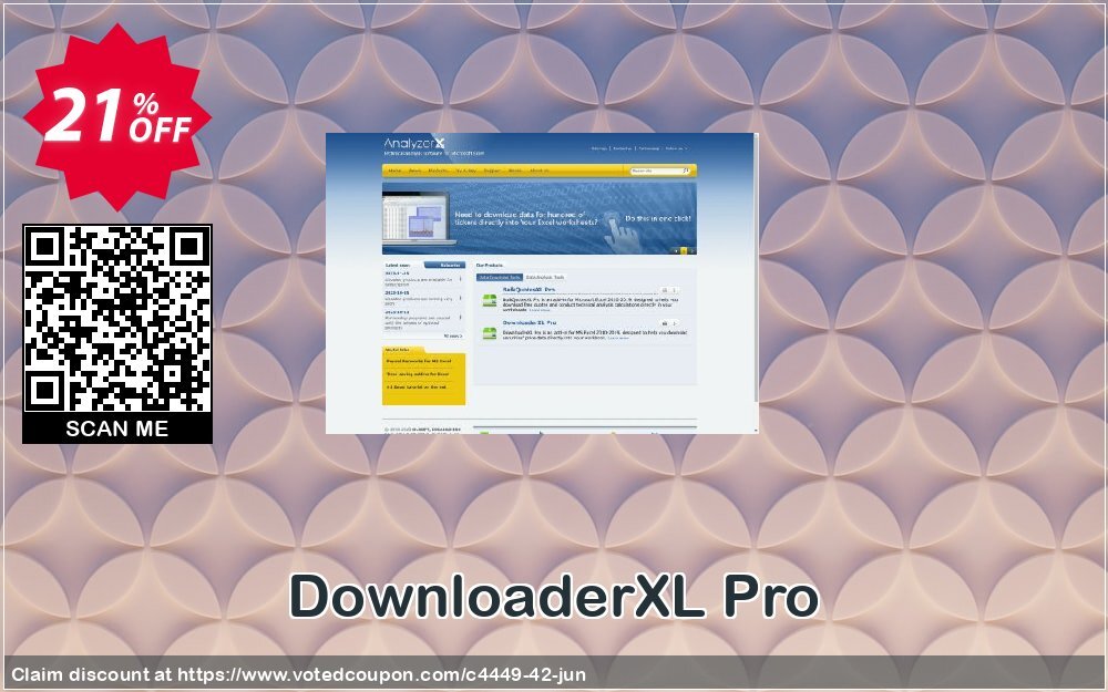 DownloaderXL Pro Coupon, discount 20 OFF analyzerxl (4449). Promotion: 