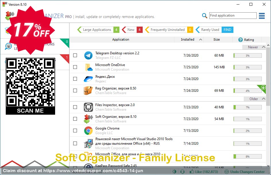 Soft Organizer - Family Plan Coupon, discount 30% OFF Reg Organizer. Promotion: 