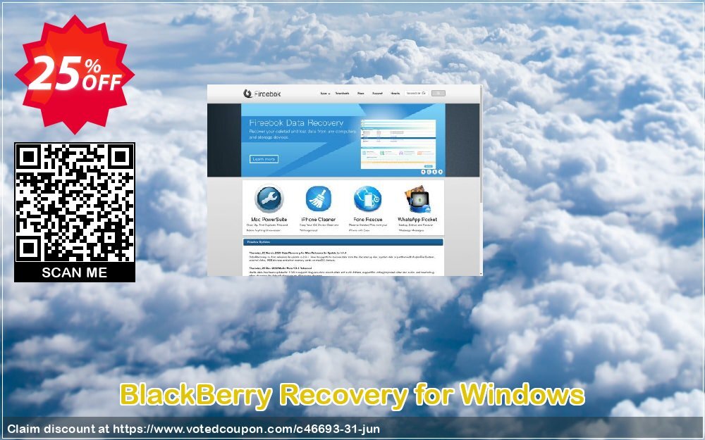 BlackBerry Recovery for WINDOWS Coupon, discount Fireebok coupon (46693). Promotion: Fireebok discount code for promotion