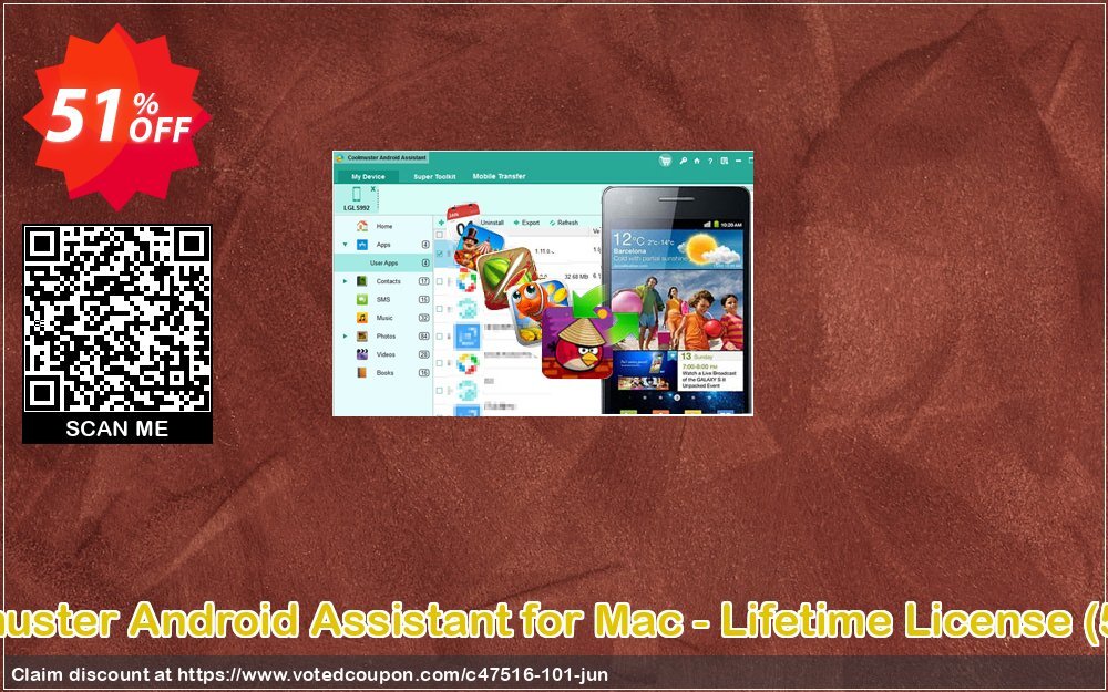 Coolmuster Android Assistant for MAC - Lifetime Plan, 5 PCs  Coupon, discount affiliate discount. Promotion: 