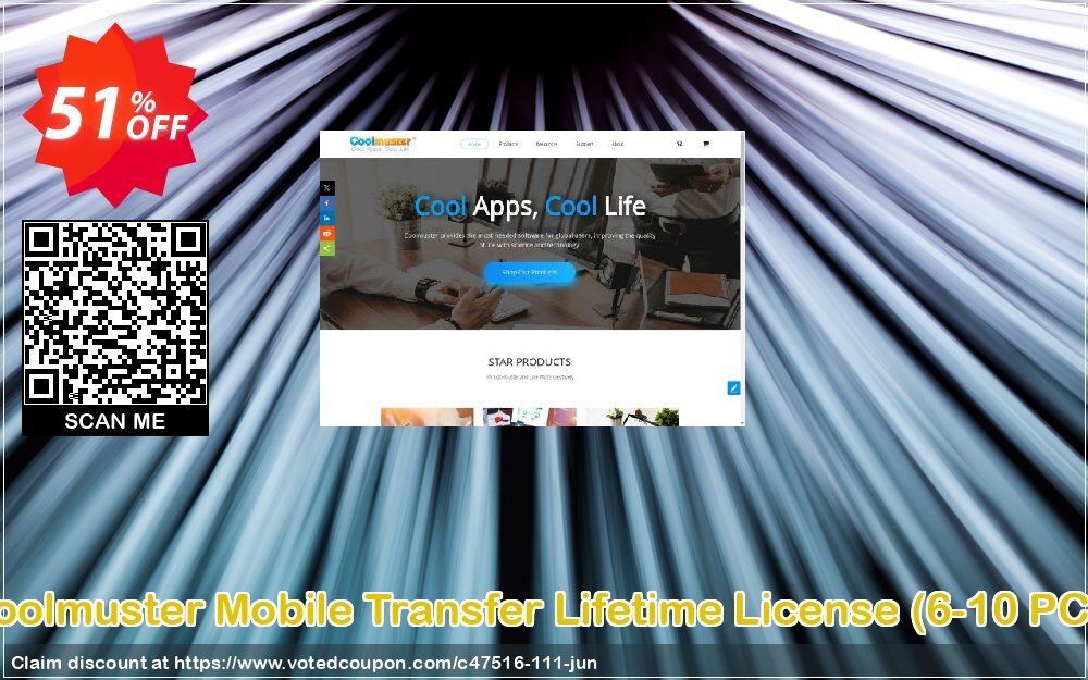 Coolmuster Mobile Transfer Lifetime Plan, 6-10 PCs  Coupon Code Jun 2024, 51% OFF - VotedCoupon