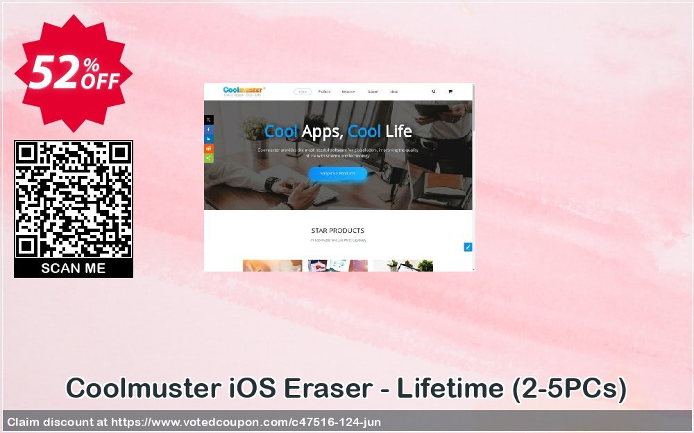 Coolmuster iOS Eraser - Lifetime, 2-5PCs  Coupon Code Jun 2024, 52% OFF - VotedCoupon