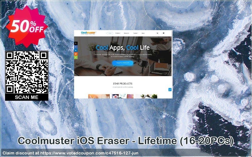 Coolmuster iOS Eraser - Lifetime, 16-20PCs  Coupon, discount affiliate discount. Promotion: 