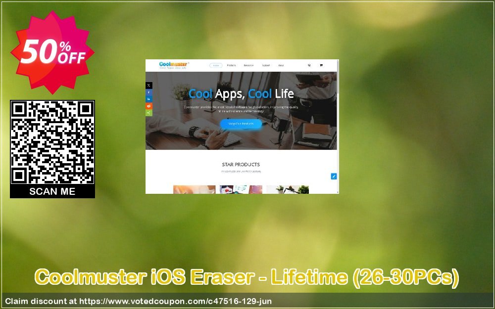Coolmuster iOS Eraser - Lifetime, 26-30PCs  Coupon, discount affiliate discount. Promotion: 