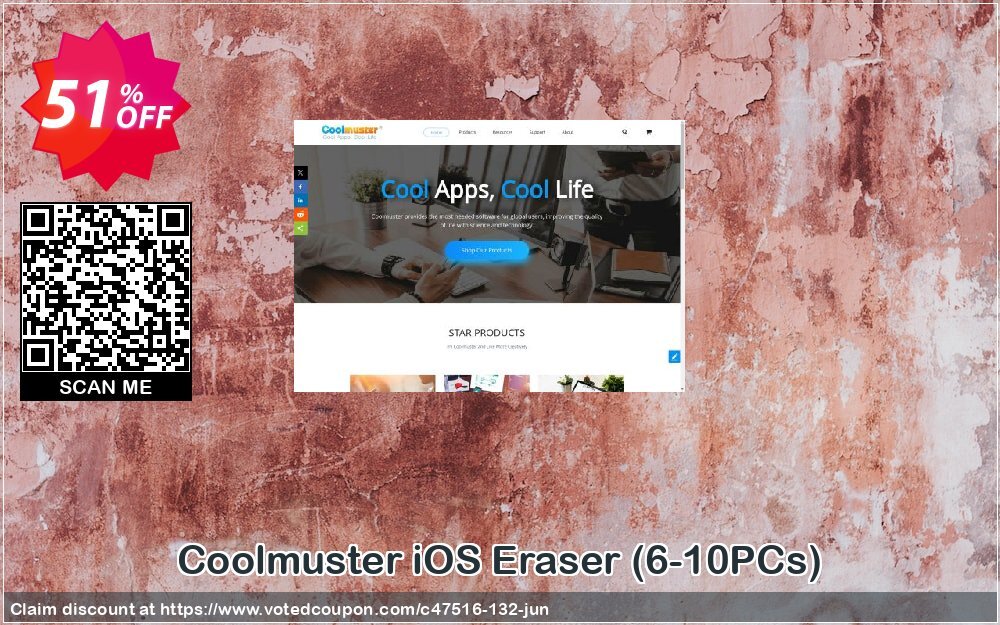 Coolmuster iOS Eraser, 6-10PCs  Coupon, discount affiliate discount. Promotion: 