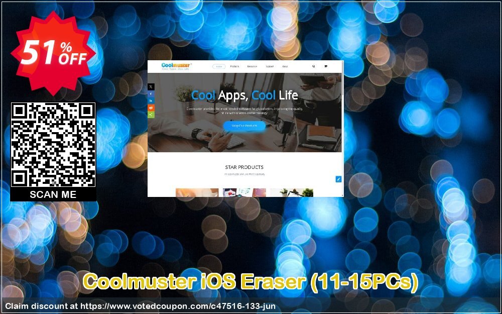 Coolmuster iOS Eraser, 11-15PCs  Coupon, discount affiliate discount. Promotion: 