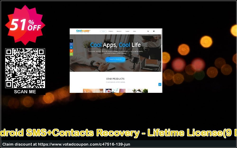 Coolmuster Android SMS+Contacts Recovery - Lifetime Plan, 9 Devices, 3 PCs  Coupon, discount affiliate discount. Promotion: 