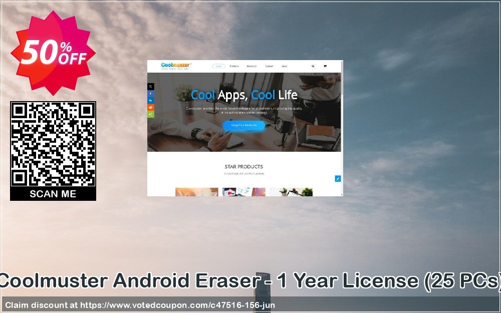 Coolmuster Android Eraser - Yearly Plan, 25 PCs  Coupon Code Jun 2024, 50% OFF - VotedCoupon