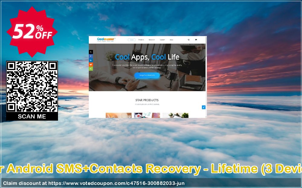 Coolmuster Android SMS+Contacts Recovery - Lifetime, 3 Devices, 3 PCs  Coupon, discount affiliate discount Coolmuster. Promotion: 
