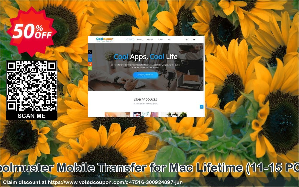 Coolmuster Mobile Transfer for MAC Lifetime, 11-15 PCs  Coupon, discount affiliate discount. Promotion: 
