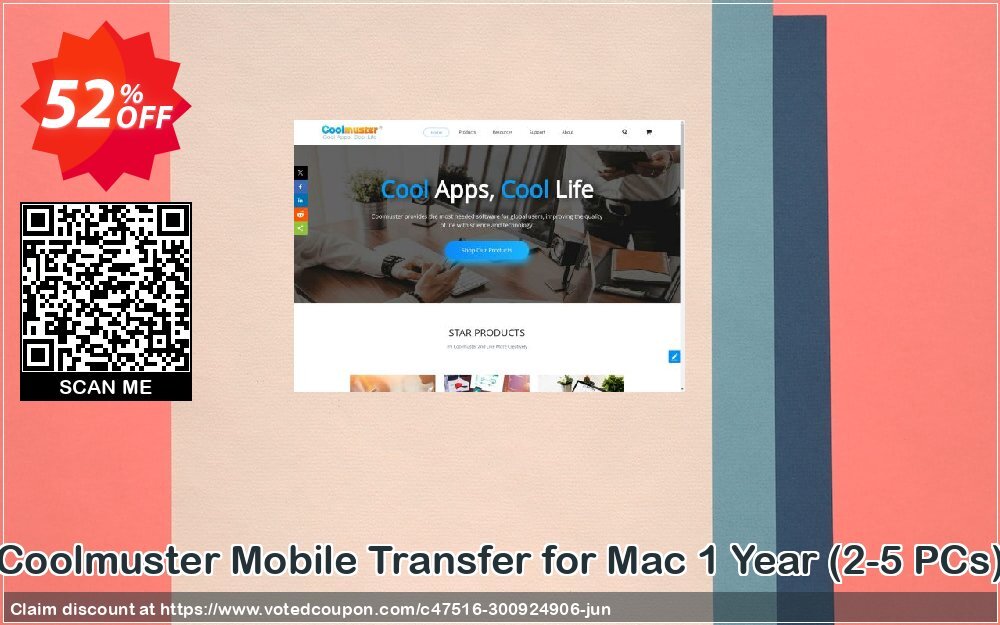 Coolmuster Mobile Transfer for MAC Yearly, 2-5 PCs  Coupon, discount affiliate discount. Promotion: 