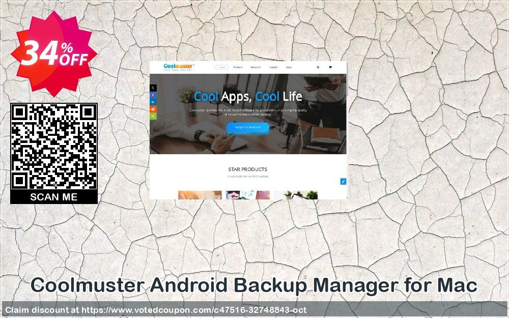 Coolmuster Android Backup Manager for MAC - Yearly Plan, 1 PC  Coupon, discount Aff promotion. Promotion: Staggering offer code of Coolmuster Android Backup Manager for Mac - 1 Year License(1 PC) 2024