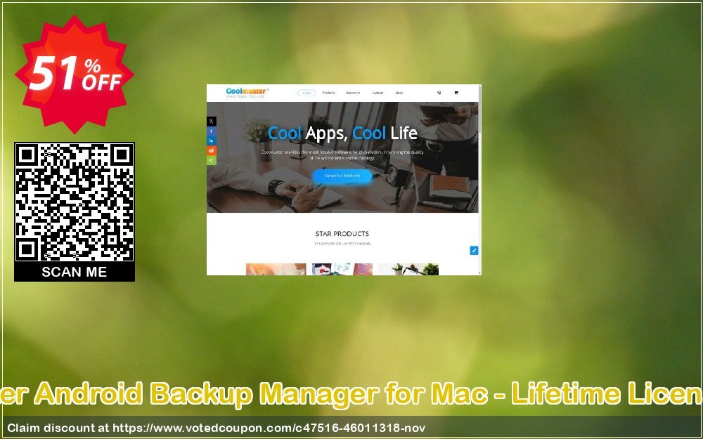 Coolmuster Android Backup Manager for MAC - Lifetime Plan, 5 PCs  Coupon Code Nov 2024, 51% OFF - VotedCoupon