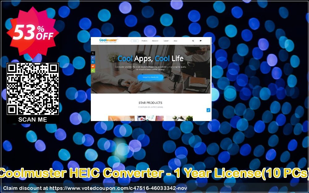 Coolmuster HEIC Converter - Yearly Plan, 10 PCs  Coupon, discount Coolmuster HEIC Converter - 1 Year License(10 PCs) Stunning sales code 2024. Promotion: Stunning sales code of Coolmuster HEIC Converter - 1 Year License(10 PCs) 2024