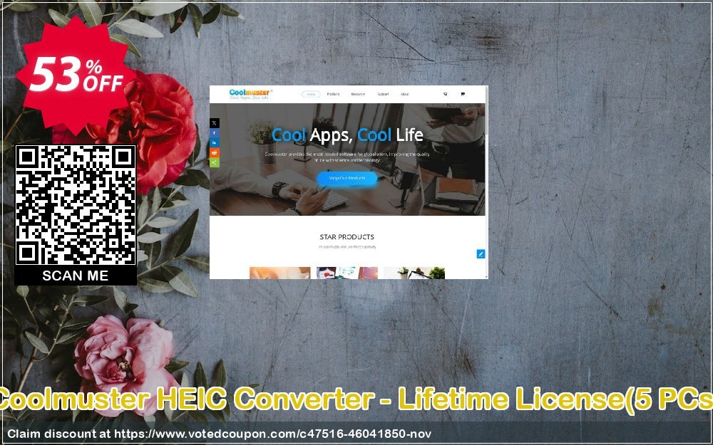 Coolmuster HEIC Converter - Lifetime Plan, 5 PCs  Coupon, discount Coolmuster HEIC Converter - Lifetime License(5 PCs) Wonderful discount code 2024. Promotion: Wonderful discount code of Coolmuster HEIC Converter - Lifetime License(5 PCs) 2024