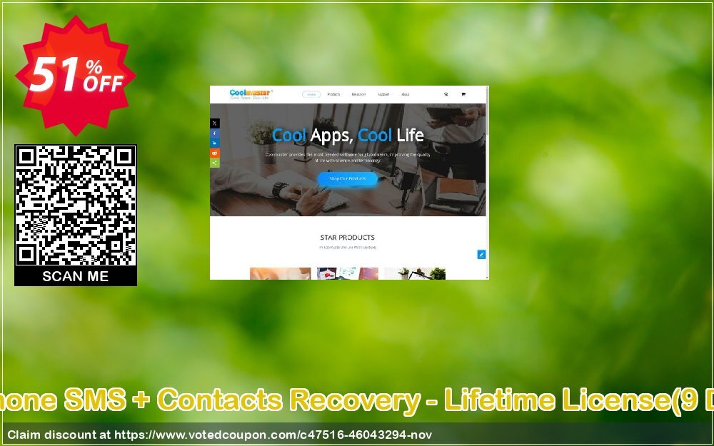 Coolmuster iPhone SMS + Contacts Recovery - Lifetime Plan, 9 Devices, 3 PCs  Coupon Code Nov 2024, 51% OFF - VotedCoupon