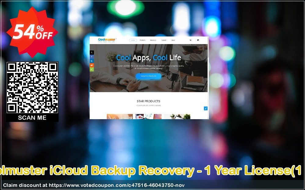 Coolmuster iCloud Backup Recovery - Yearly Plan, 1 PC  Coupon, discount Coolmuster iCloud Backup Recovery - 1 Year License(1 PC) Awful promotions code 2024. Promotion: Awful promotions code of Coolmuster iCloud Backup Recovery - 1 Year License(1 PC) 2024