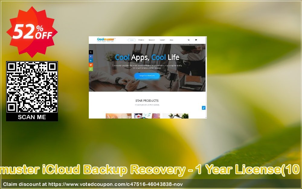 Coolmuster iCloud Backup Recovery - Yearly Plan, 10 PCs  Coupon, discount Coolmuster iCloud Backup Recovery - 1 Year License(10 PCs) Excellent discount code 2024. Promotion: Excellent discount code of Coolmuster iCloud Backup Recovery - 1 Year License(10 PCs) 2024