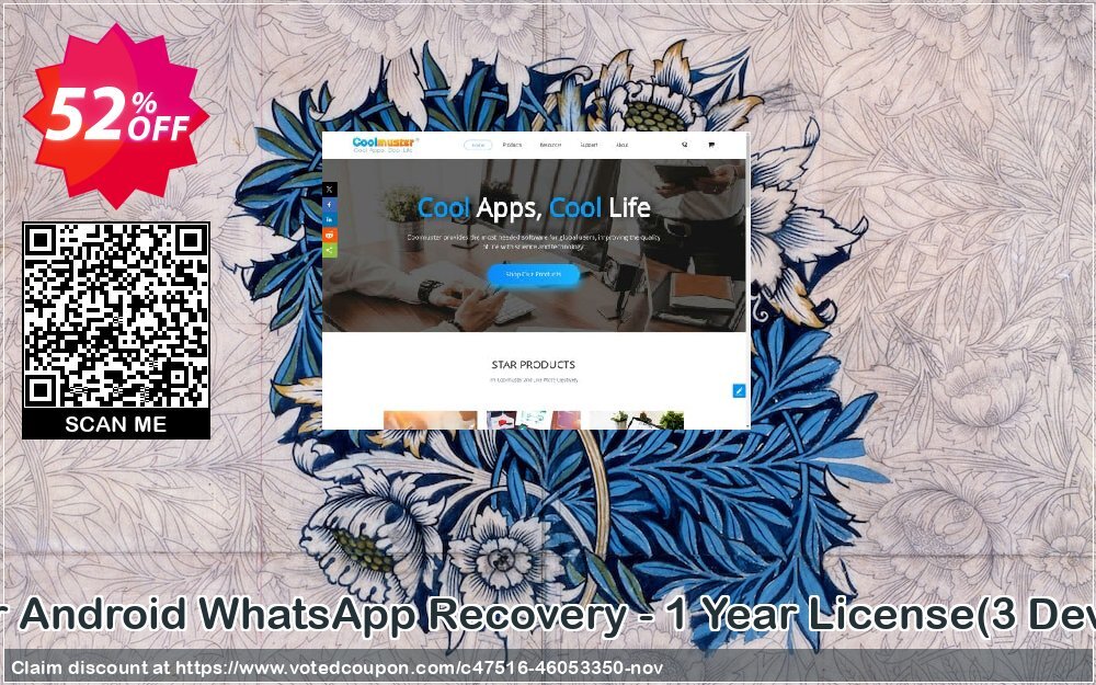 Coolmuster Android WhatsApp Recovery - Yearly Plan, 3 Devices, 1 PC  Coupon Code Nov 2024, 52% OFF - VotedCoupon