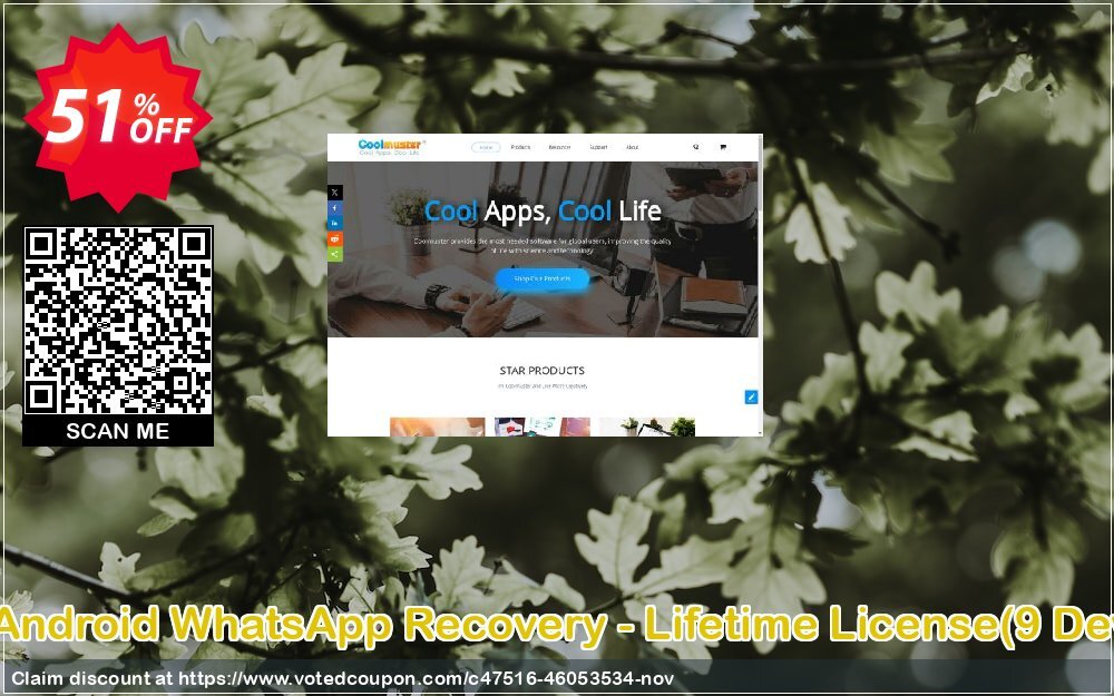 Coolmuster Android WhatsApp Recovery - Lifetime Plan, 9 Devices, 3 PCs  Coupon Code Nov 2024, 51% OFF - VotedCoupon