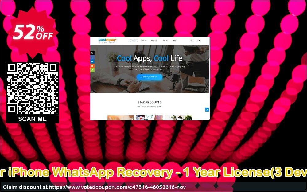 Coolmuster iPhone WhatsApp Recovery - Yearly Plan, 3 Devices, 1 PC  Coupon Code Nov 2024, 52% OFF - VotedCoupon