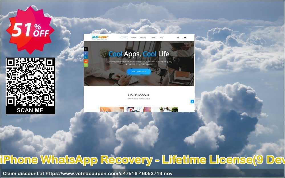 Coolmuster iPhone WhatsApp Recovery - Lifetime Plan, 9 Devices, 3 PCs  Coupon Code Nov 2024, 51% OFF - VotedCoupon