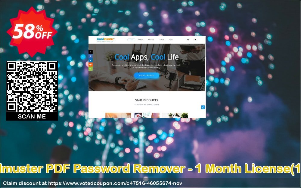 Coolmuster PDF Password Remover - Monthly Plan, 1 PC  Coupon Code Nov 2024, 58% OFF - VotedCoupon