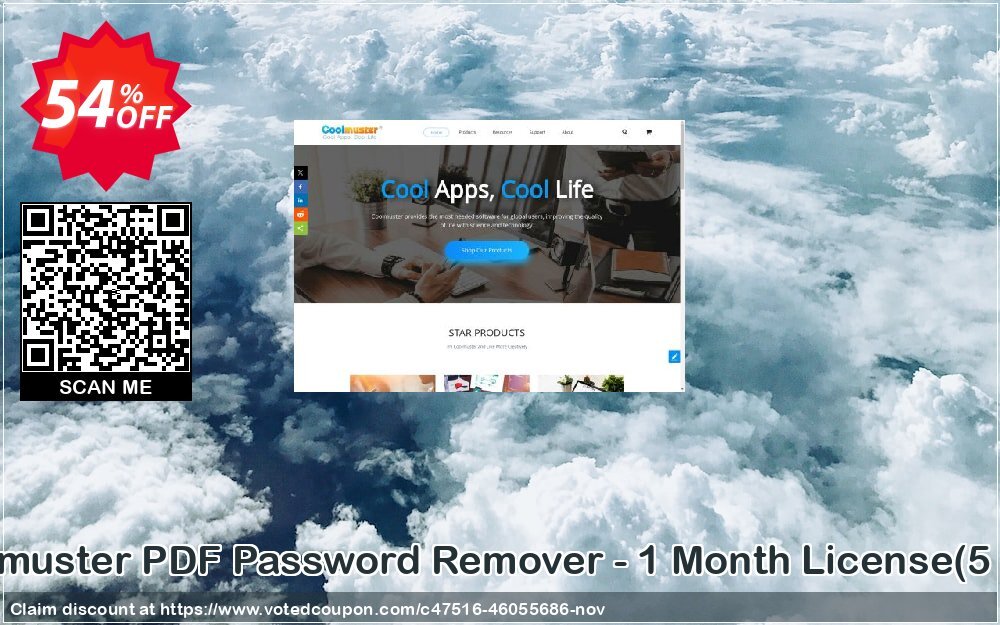 Coolmuster PDF Password Remover - Monthly Plan, 5 PCs  Coupon Code Nov 2024, 54% OFF - VotedCoupon