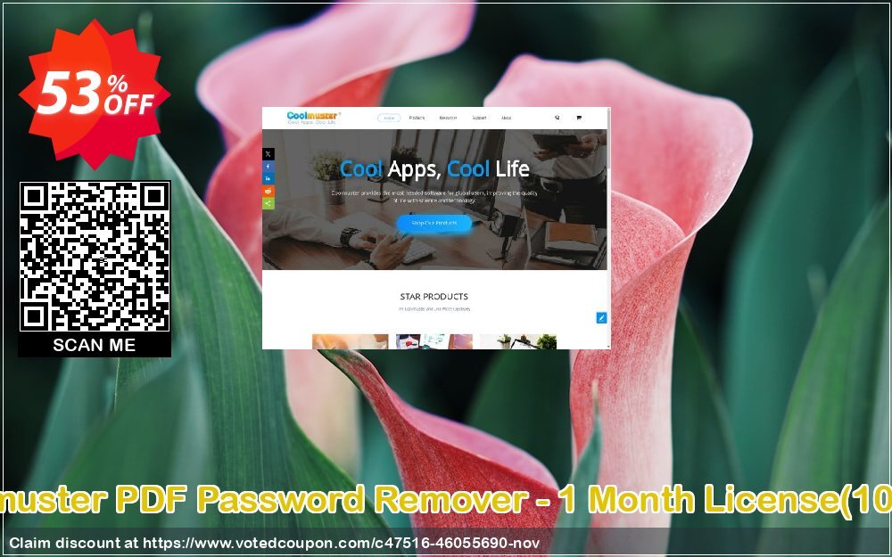 Coolmuster PDF Password Remover - Monthly Plan, 10 PCs  Coupon, discount Coolmuster PDF Password Remover - 1 Month License(10 PCs) Best promo code 2024. Promotion: Best promo code of Coolmuster PDF Password Remover - 1 Month License(10 PCs) 2024