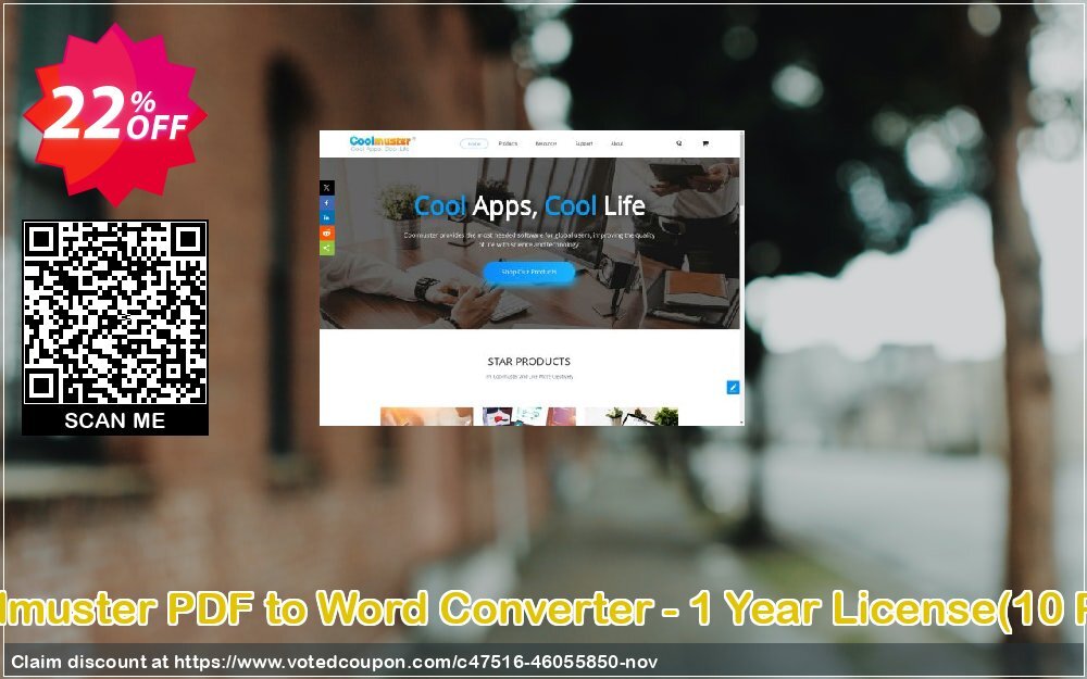 Coolmuster PDF to Word Converter - Yearly Plan, 10 PCs  Coupon Code Mar 2025, 22% OFF - VotedCoupon