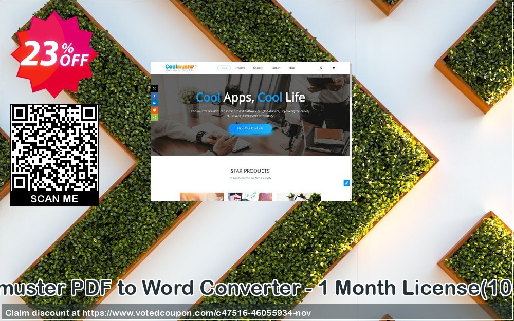 Coolmuster PDF to Word Converter - Monthly Plan, 10 PCs  Coupon Code Mar 2025, 23% OFF - VotedCoupon