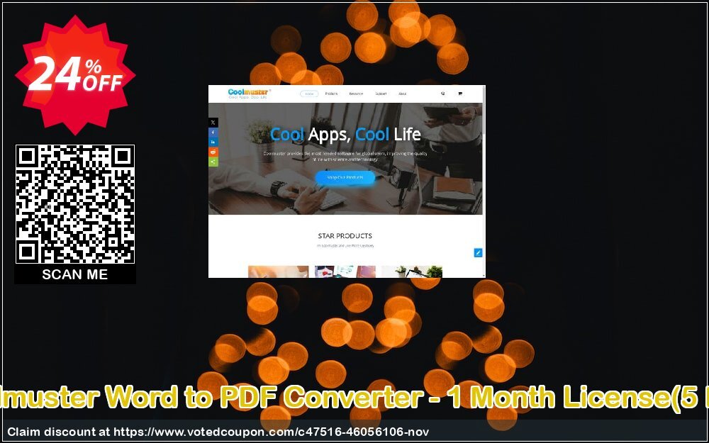 Coolmuster Word to PDF Converter - Monthly Plan, 5 PCs  Coupon Code Nov 2024, 24% OFF - VotedCoupon