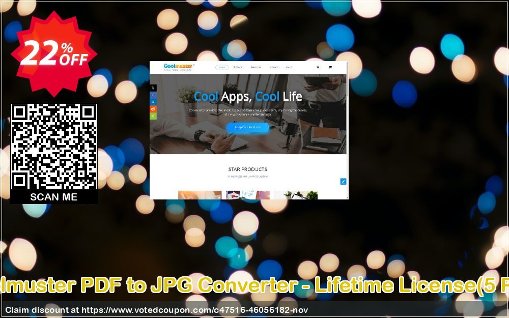 Coolmuster PDF to JPG Converter - Lifetime Plan, 5 PCs  Coupon, discount Coolmuster PDF to JPG Converter - Lifetime License(5 PCs) Staggering promotions code 2024. Promotion: Staggering promotions code of Coolmuster PDF to JPG Converter - Lifetime License(5 PCs) 2024