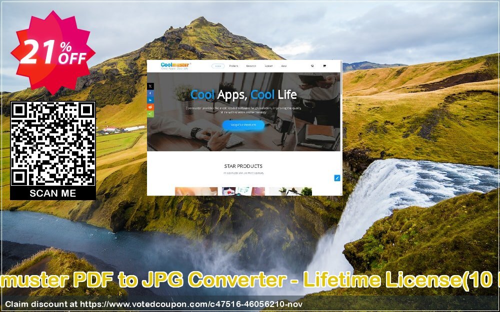 Coolmuster PDF to JPG Converter - Lifetime Plan, 10 PCs  Coupon Code Nov 2024, 21% OFF - VotedCoupon