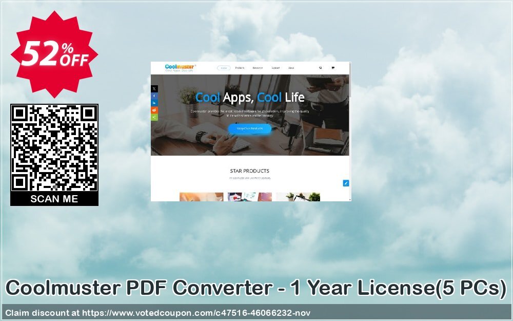 Coolmuster PDF Converter - Yearly Plan, 5 PCs  Coupon Code Nov 2024, 52% OFF - VotedCoupon