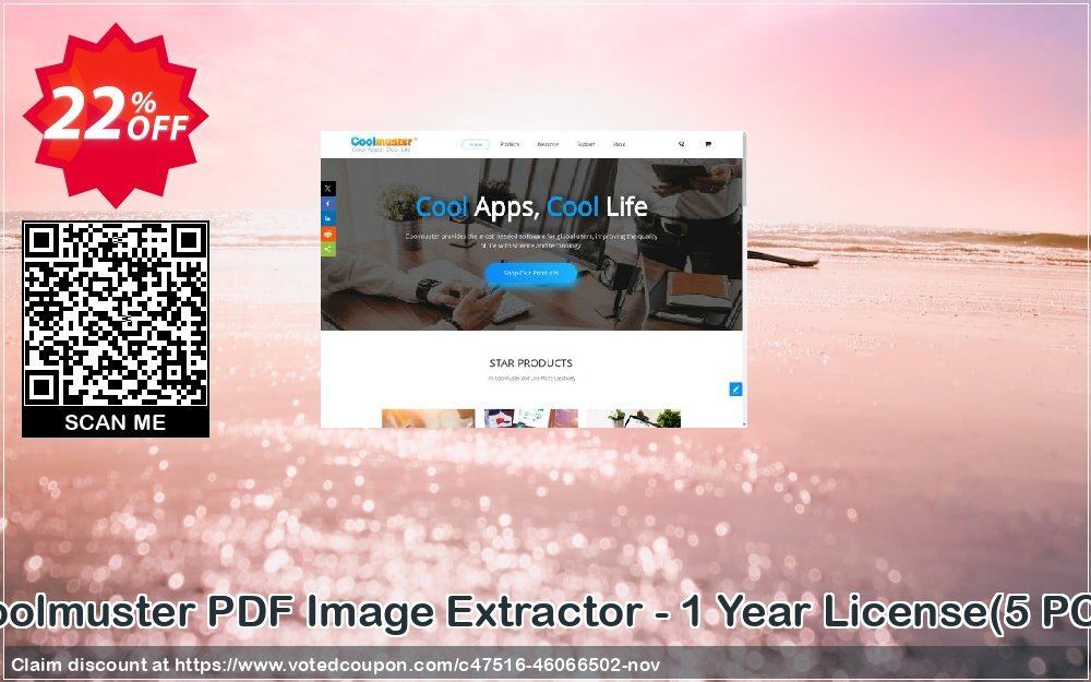 Coolmuster PDF Image Extractor - Yearly Plan, 5 PCs  Coupon, discount Coolmuster PDF Image Extractor - 1 Year License(5 PCs) Hottest deals code 2024. Promotion: Hottest deals code of Coolmuster PDF Image Extractor - 1 Year License(5 PCs) 2024