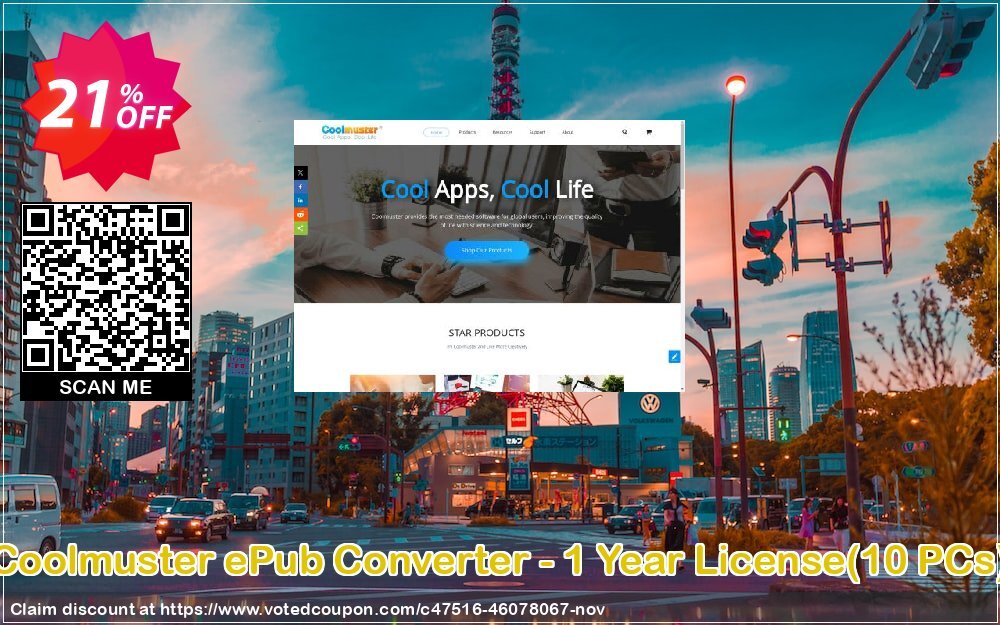 Coolmuster ePub Converter - Yearly Plan, 10 PCs  Coupon, discount Coolmuster ePub Converter - 1 Year License(10 PCs) Amazing offer code 2024. Promotion: Amazing offer code of Coolmuster ePub Converter - 1 Year License(10 PCs) 2024